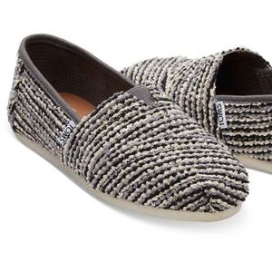 Toms Black Sequin Boucle Slip-On Classic Shoes